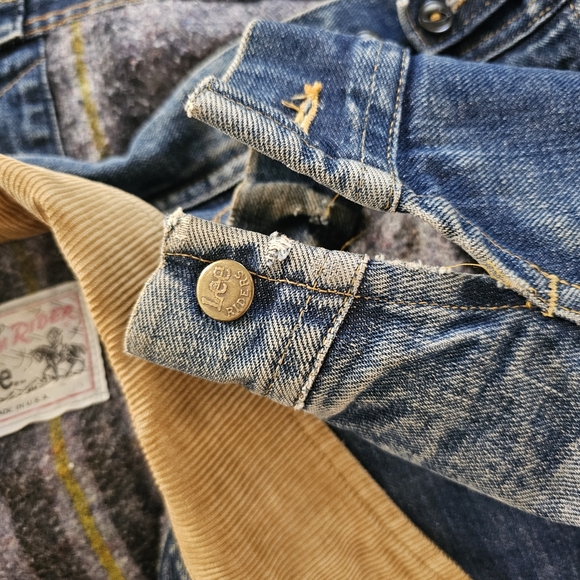 IronCharlie VTG Lee Storm Rider Denim Jacket with Blanket Lining Corduroy Collar - Picture 3 of 15
